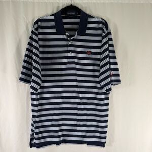 Polo Golf Ralph Lauren Men's Large Blue White Striped Short Sleeve Collared